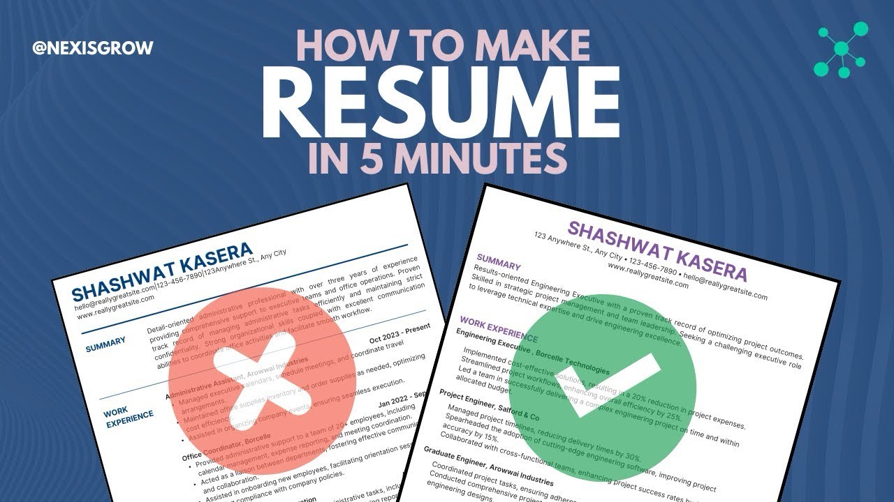 Make a Resume for FREE! No Login, No Watermark | Nexisgrow Resume Builder Tutorial 🔥