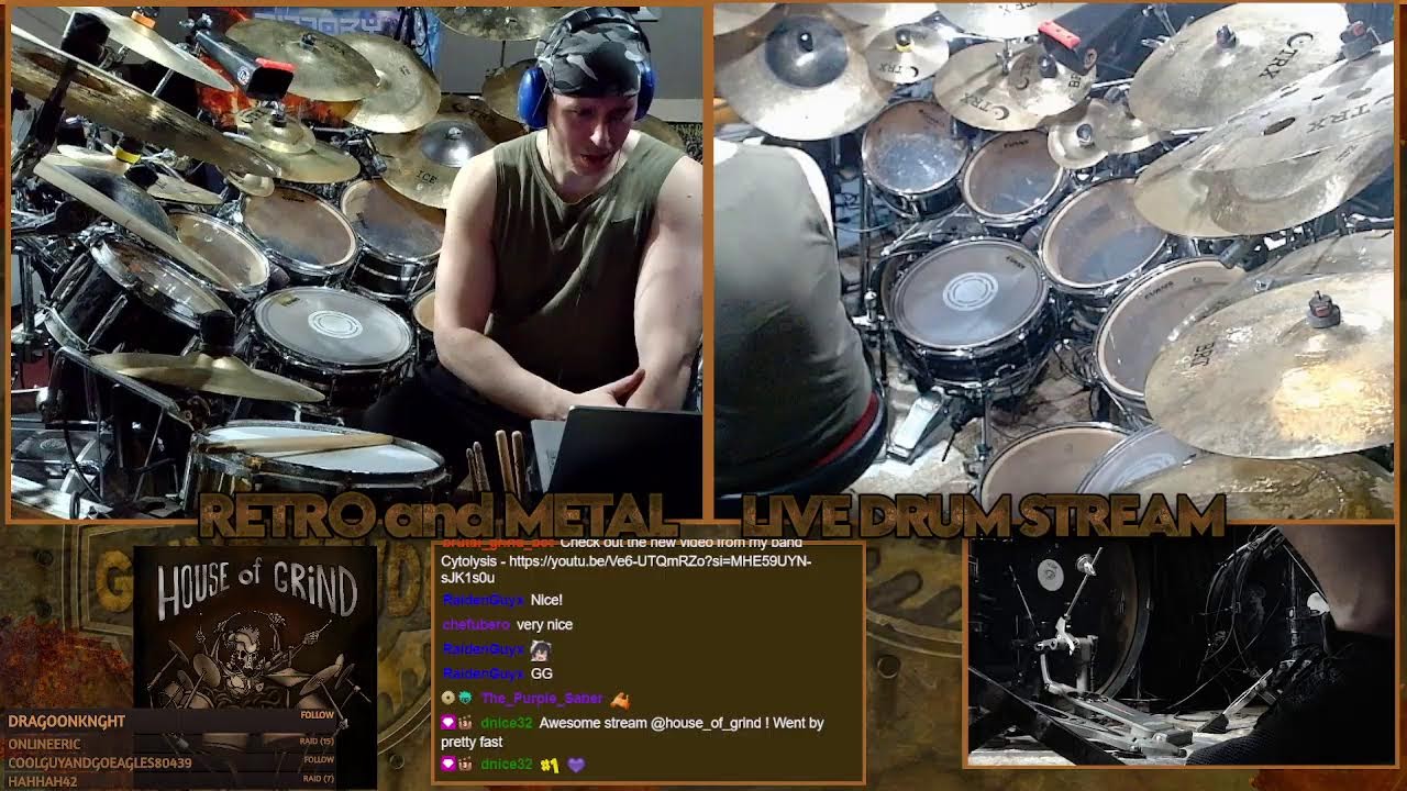 Drum stream with retro game music