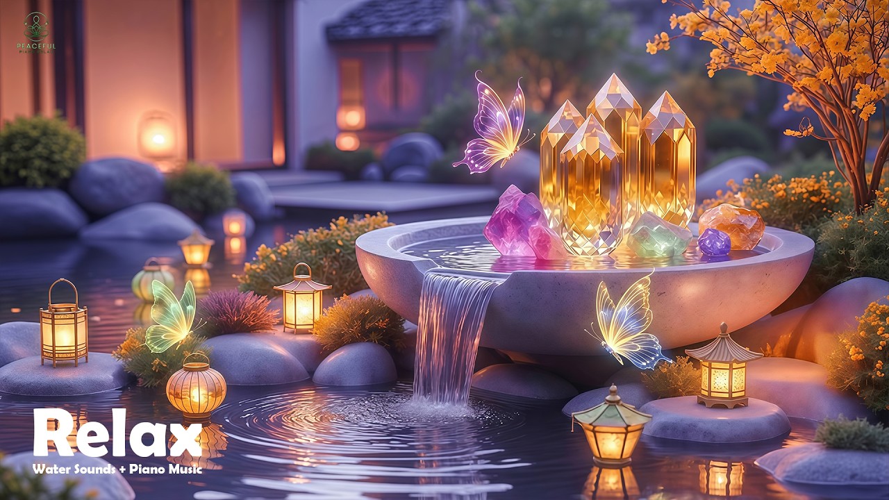 Peaceful Spa Piano + Flowing Water Sounds 🌿 Relaxation, Stress Relief & Healing