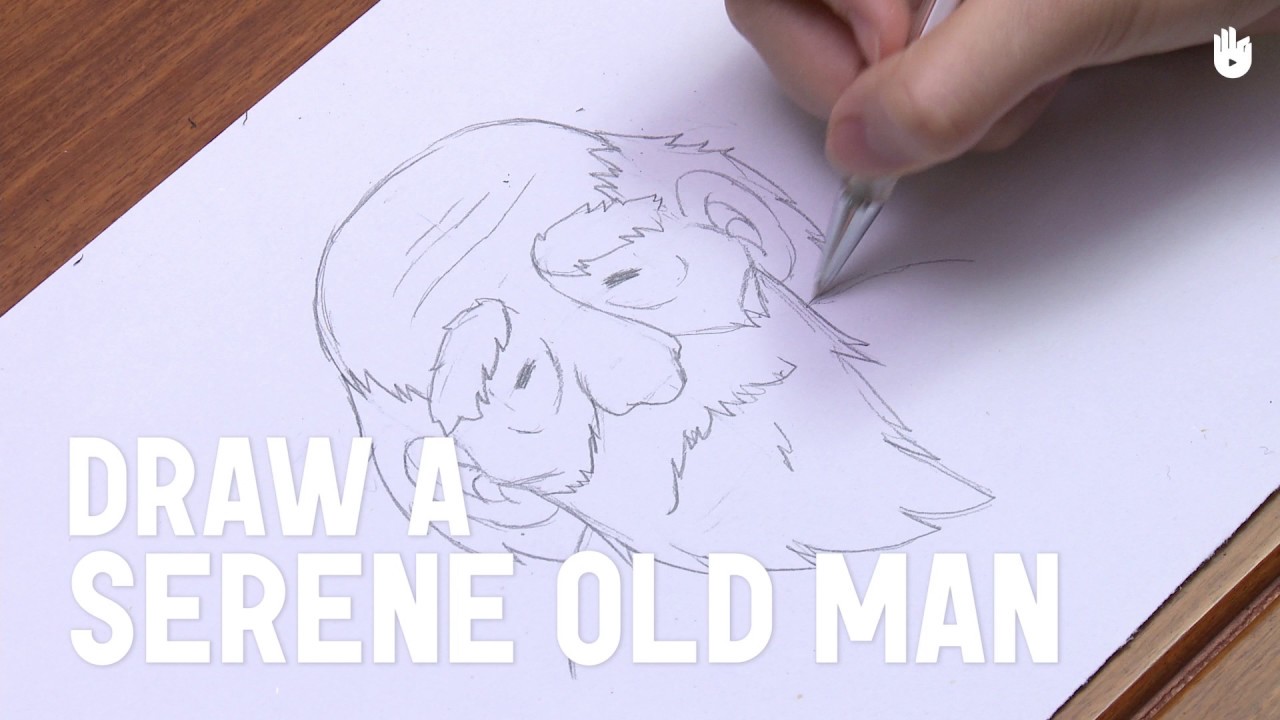 Learn how to draw manga easily: Draw a relax old man