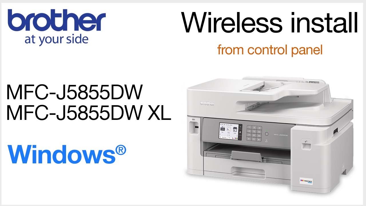 MFCJ5855DW wireless setup from control panel - Windows