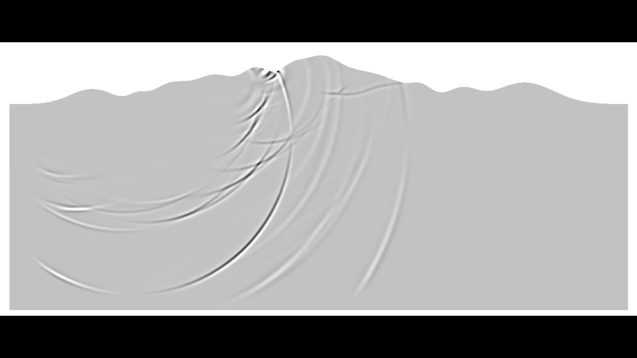 Elastic wave propagation in a 2D model