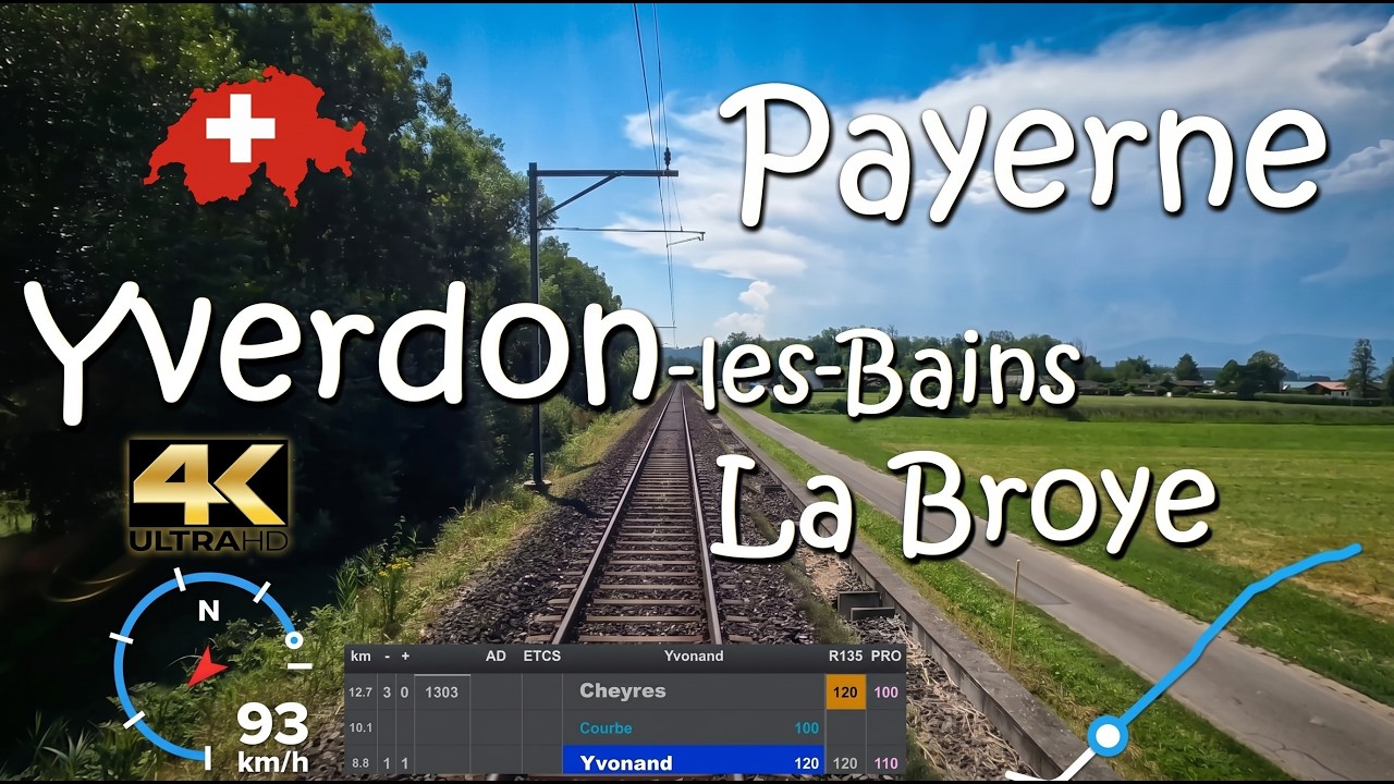 CAB RIDE 4K  🇨🇭  S30 Payerne Yverdon-les-Bains - Broye - Suisse / Schweiz / Switzerland