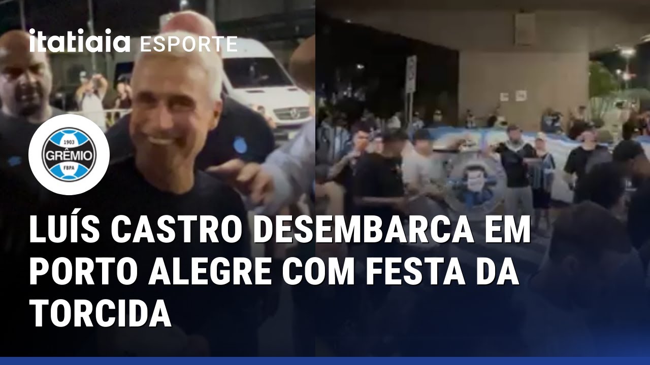 NOVO T&Eacute;CNICO DO GR&Ecirc;MIO, LU&Iacute;S CASTRO DESEMBARCA EM PORTO ALEGRE COM FESTA DA TORCIDA