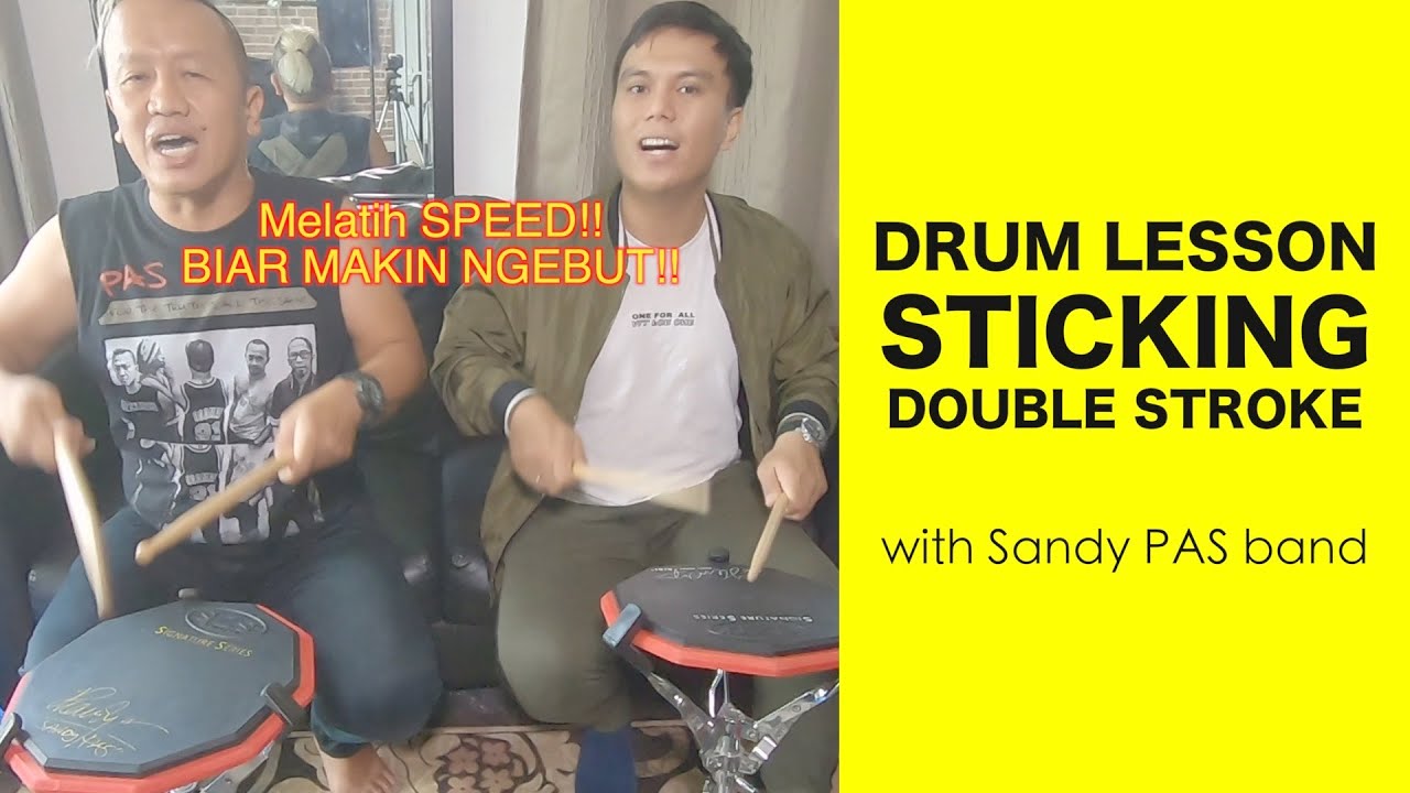 DRUM LESSON STICKING DOUBLE STROKE WITH SANDY PAS BAND