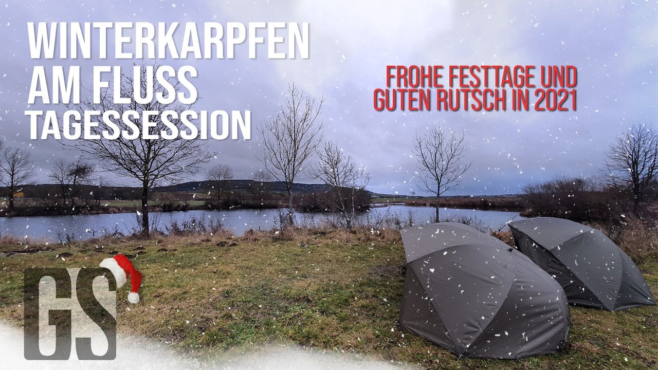 Karpfenangeln - Winterkarpfen am kleinen Fluss - Frohe Festtage l 2020