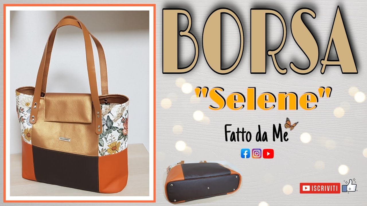 Cucire una Borsa in ecopelle e tessuto | Borsa Selene | Borsa fai da te | Tutorial | #fattodame 54