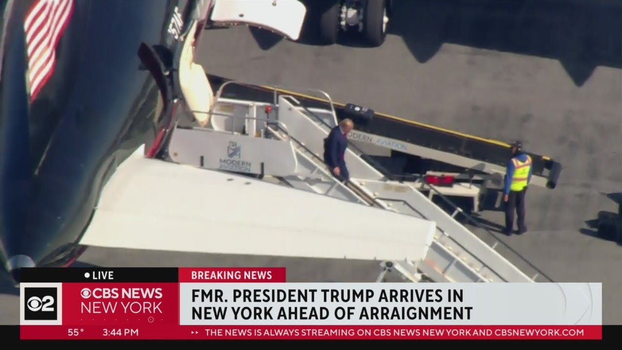 Watch: Trump lands in New York before arraignment