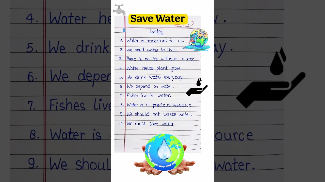 10 Lines Easy Essay On Save Water In English | 10 Lines On Water | Essay On Save Water #water #viral