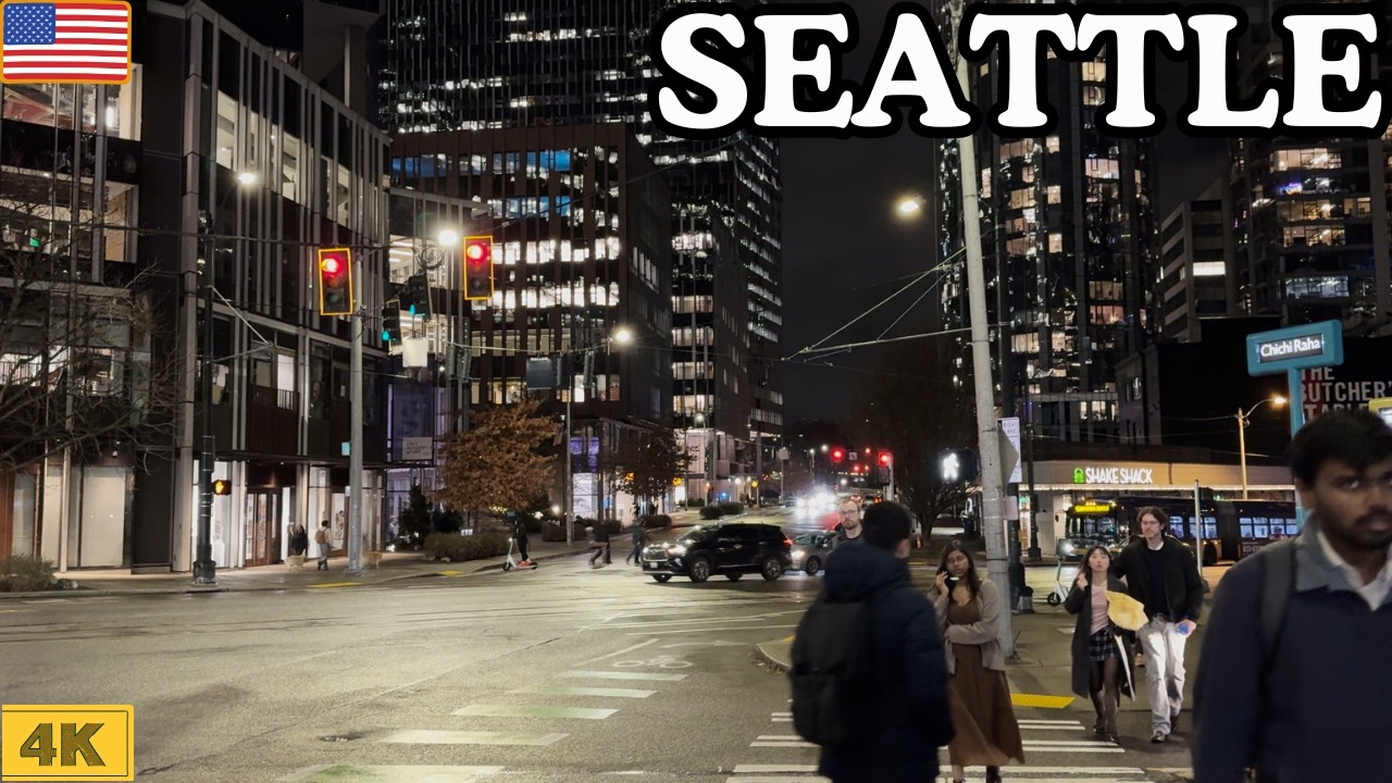 🌃 Seattle After Dark A SILENT Evening Walk in 4K 60fps 🇺🇸 Downtown Vibes | @Chyfum