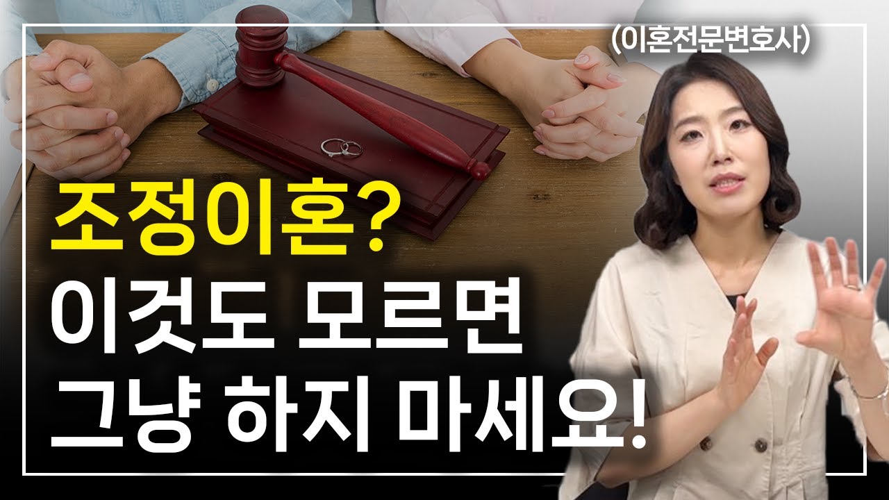 조정이혼신청 제발 이건 알고 절차 진행하세요. 이혼전문변호사 한승미