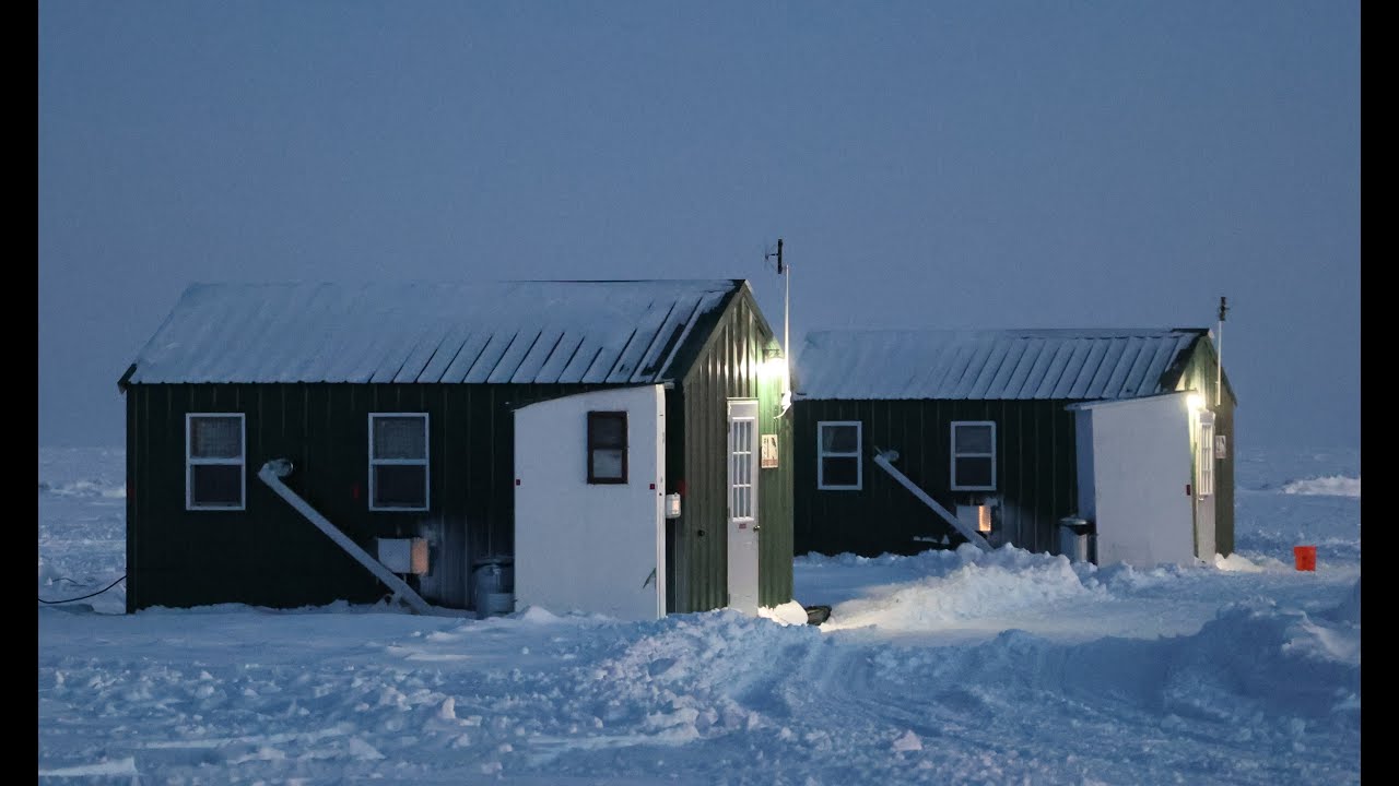 Sleeper house Ice fishing at Dale's on lake of the woods.  Last day of first trip of 2022