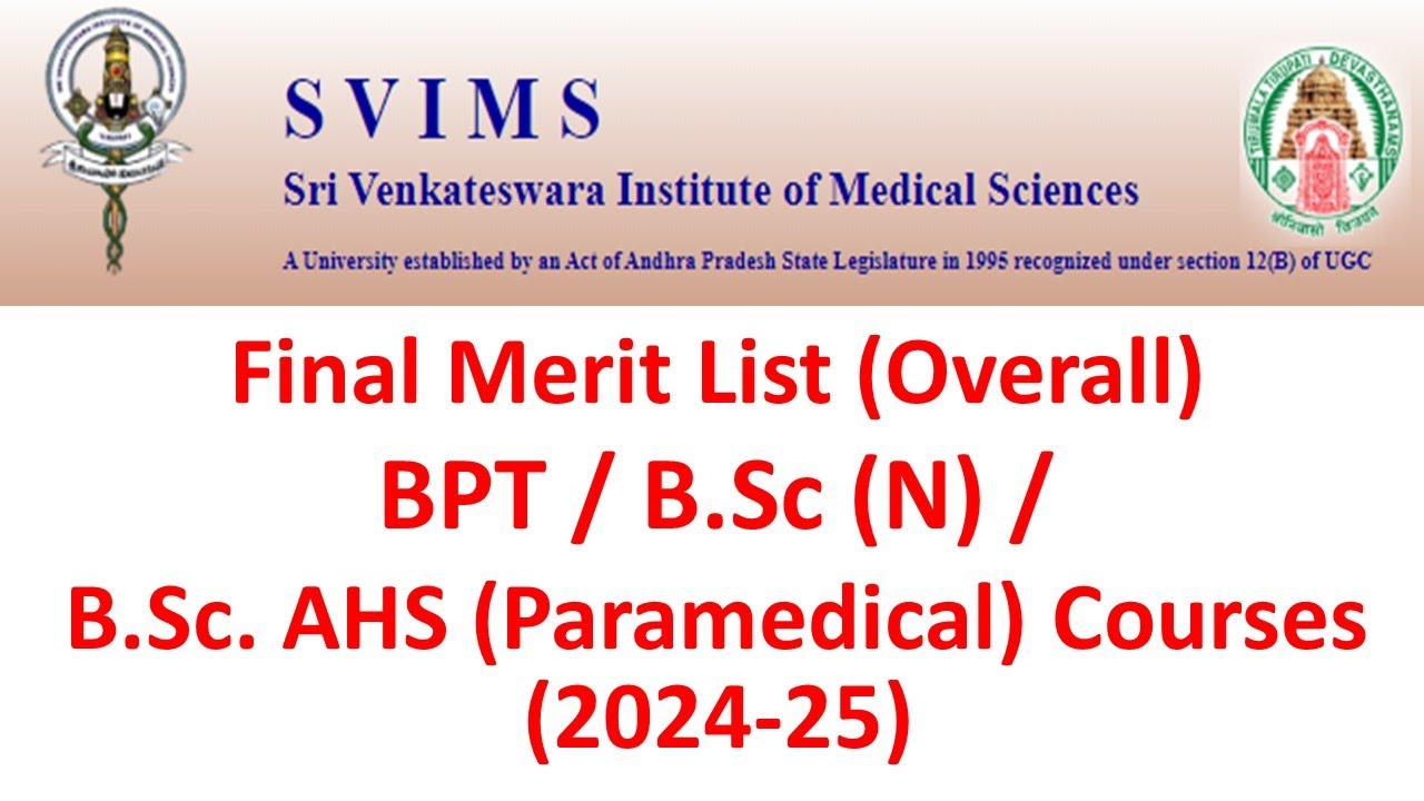Download SVIMS Final Merit List