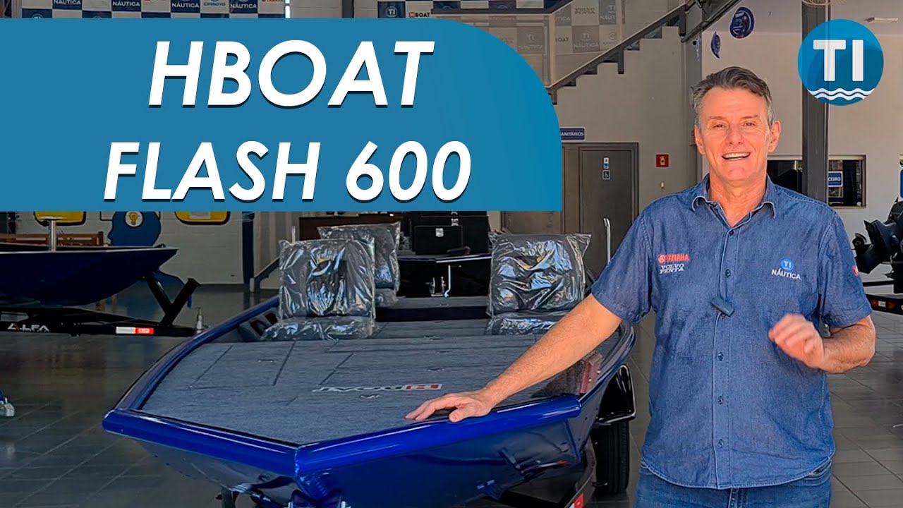 [Máquina de pesca] Novo Barco de pesca esportiva HBOAT Flash 600 para motor 40 hp Yamaha ou 50hp