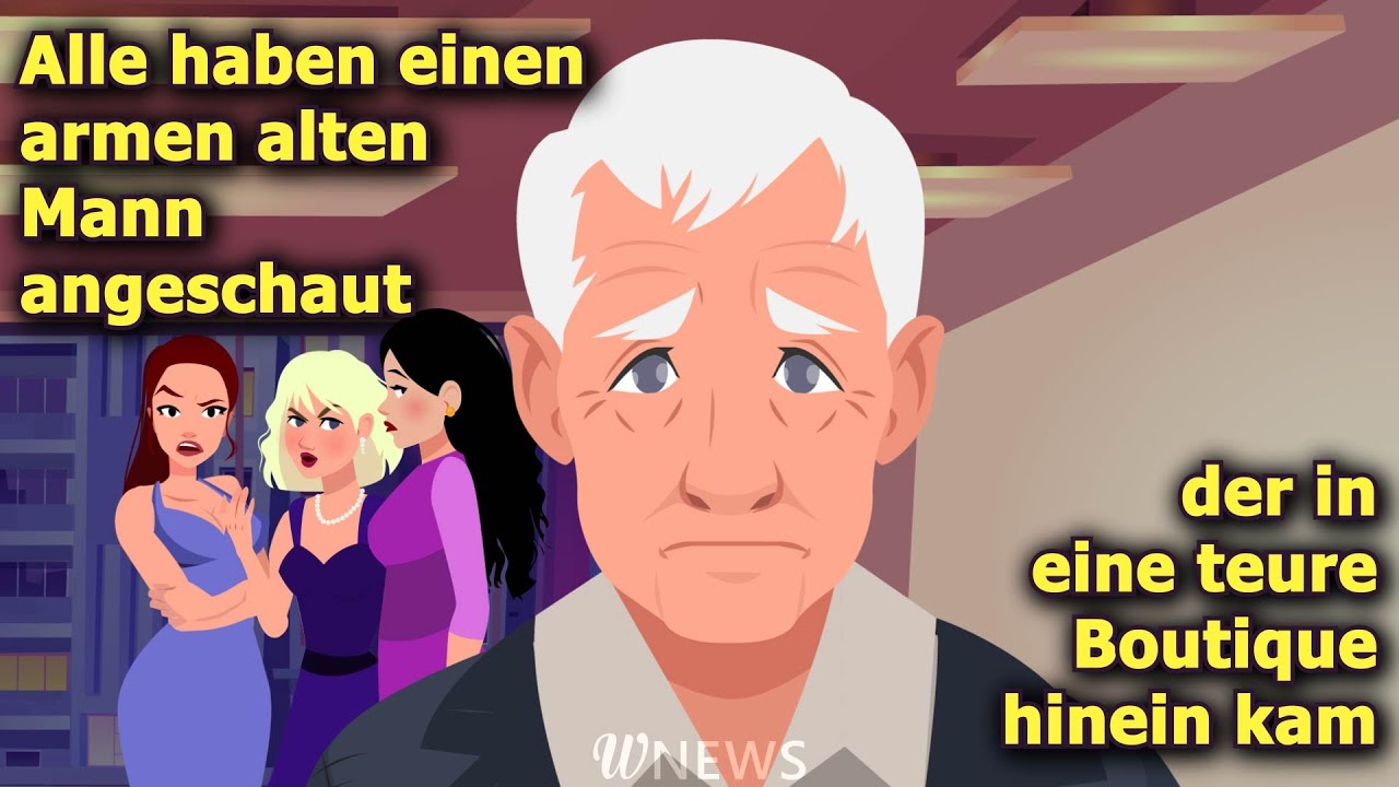Alle haben angewidert auf einen alten Mann geblickt, der in eine teure Boutique kam