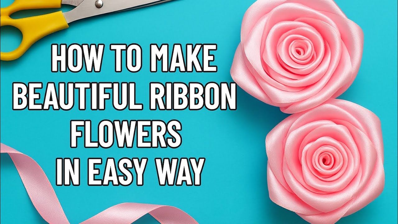 How To Make Beautiful Ribbon Flowers 🌷 in Easy Way #ribbonflowermaking #handmade #flower #petelcharm