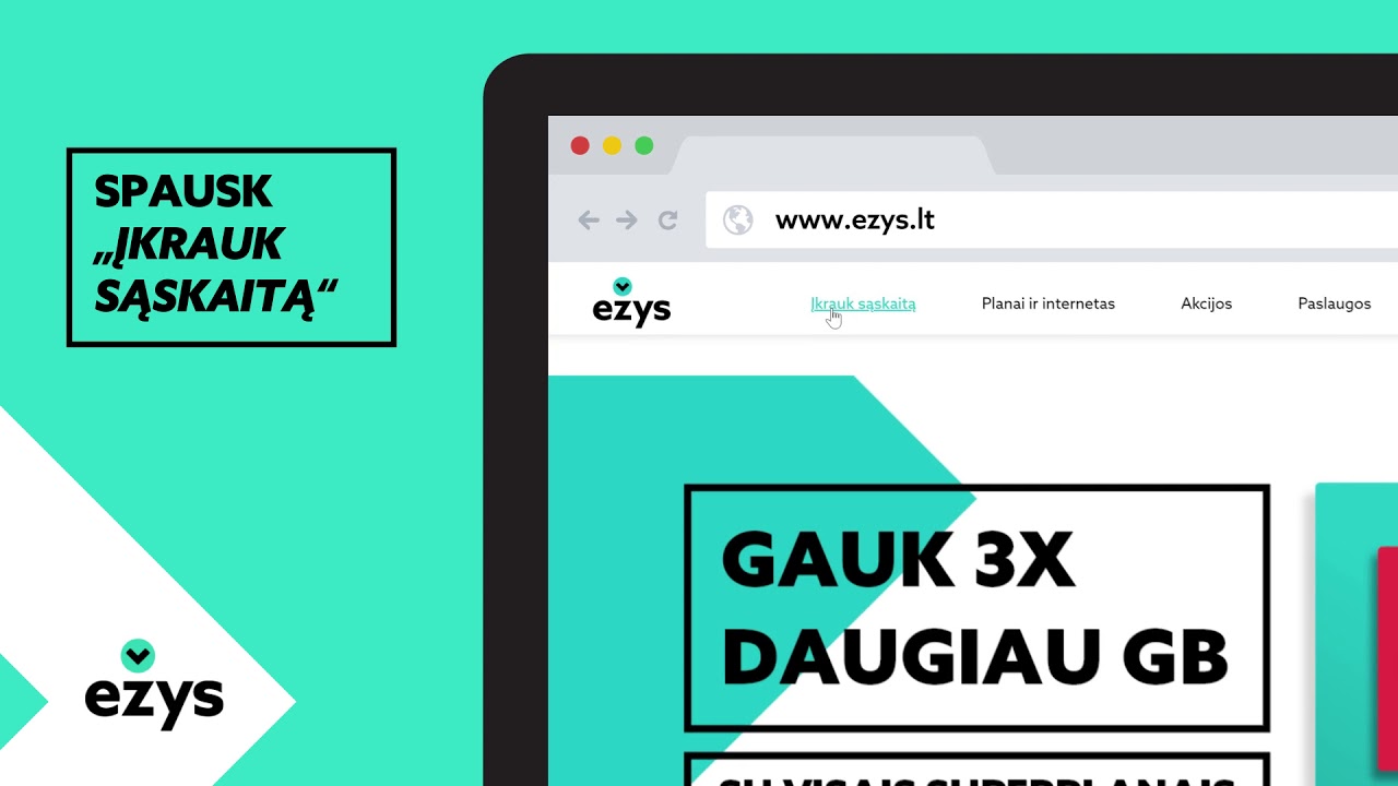 EŽYS: Kaip pasipildyti sąskaitą internetu?