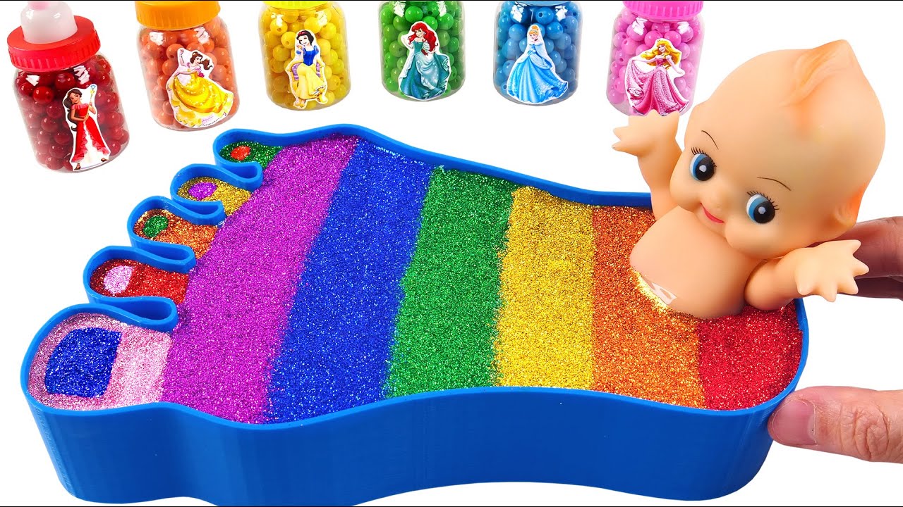 Satisfying Video l How to make Mixing Nail Foot from BathTub & Rainbow Slime Bottle Cutting ASMR #09