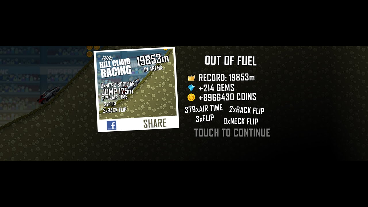 (WR) Hill Climb Racing Fast Car + Arena 19853m (full run)