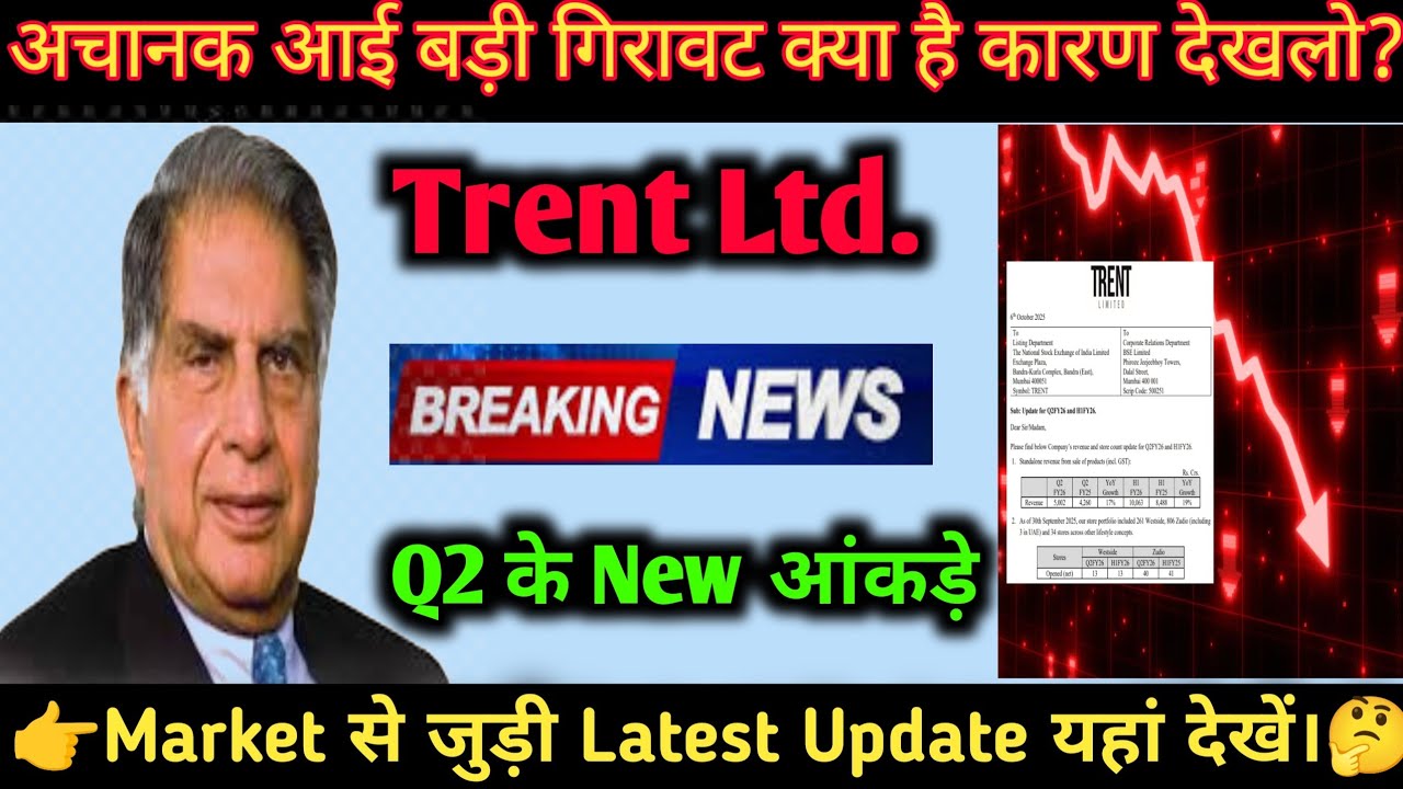 Why Trent Crash Today? Trent Share Latest News 🔴 New Trent Ltd Q2 figures out | Trent Q2 Business