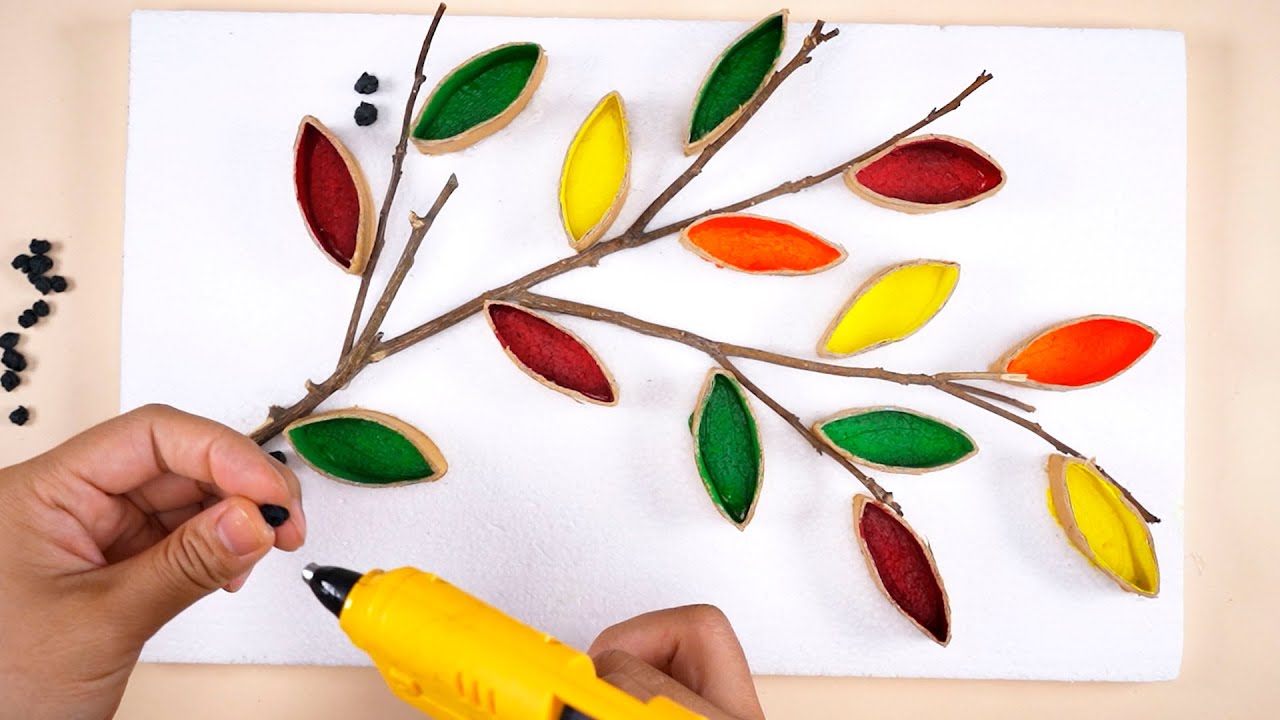 DIY - A Simple Picture with Toilet Paper Roll - Toilet Paper Roll Craft Ideas - Wall Hanging Decor
