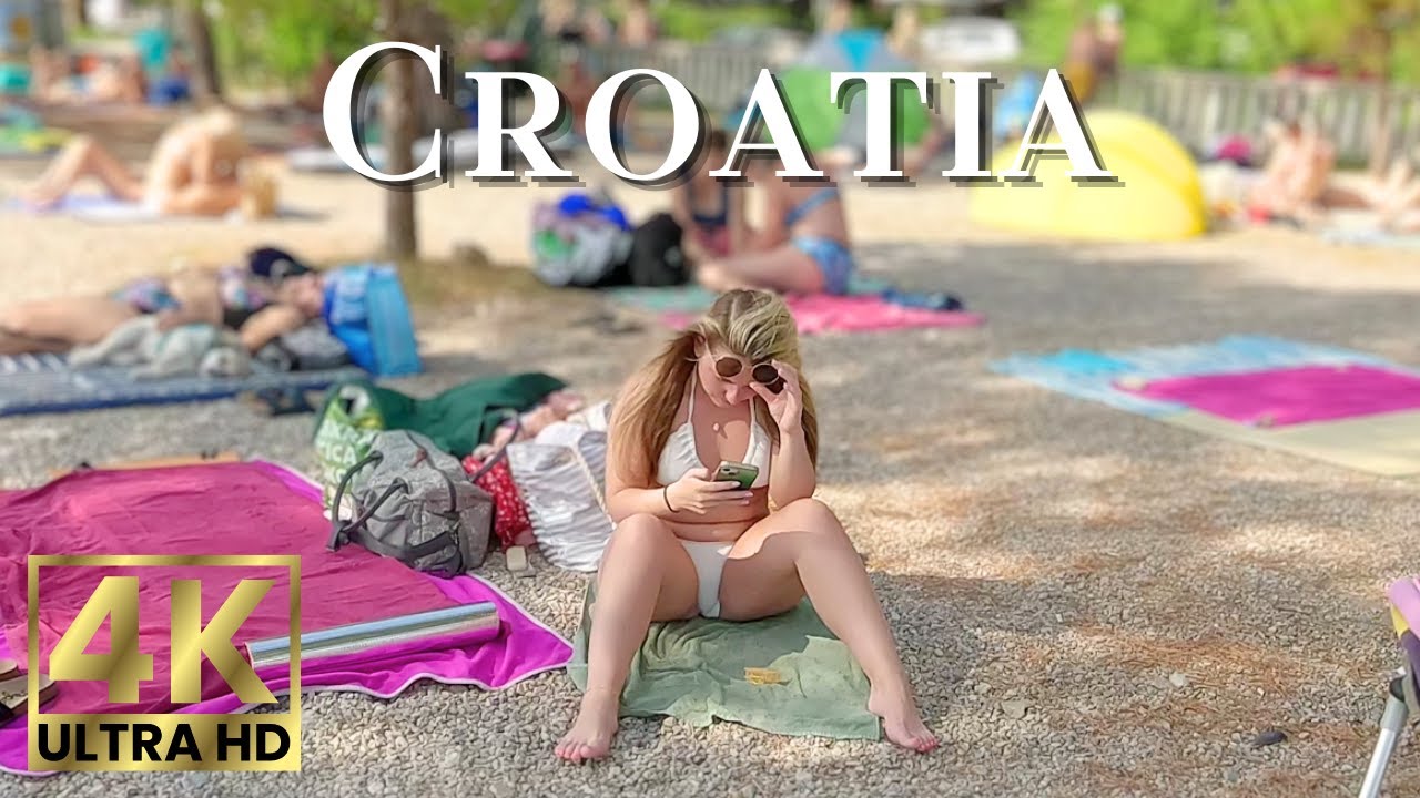 Beach Walk Croatia 4K | Walking along the Coast in Crickvenica