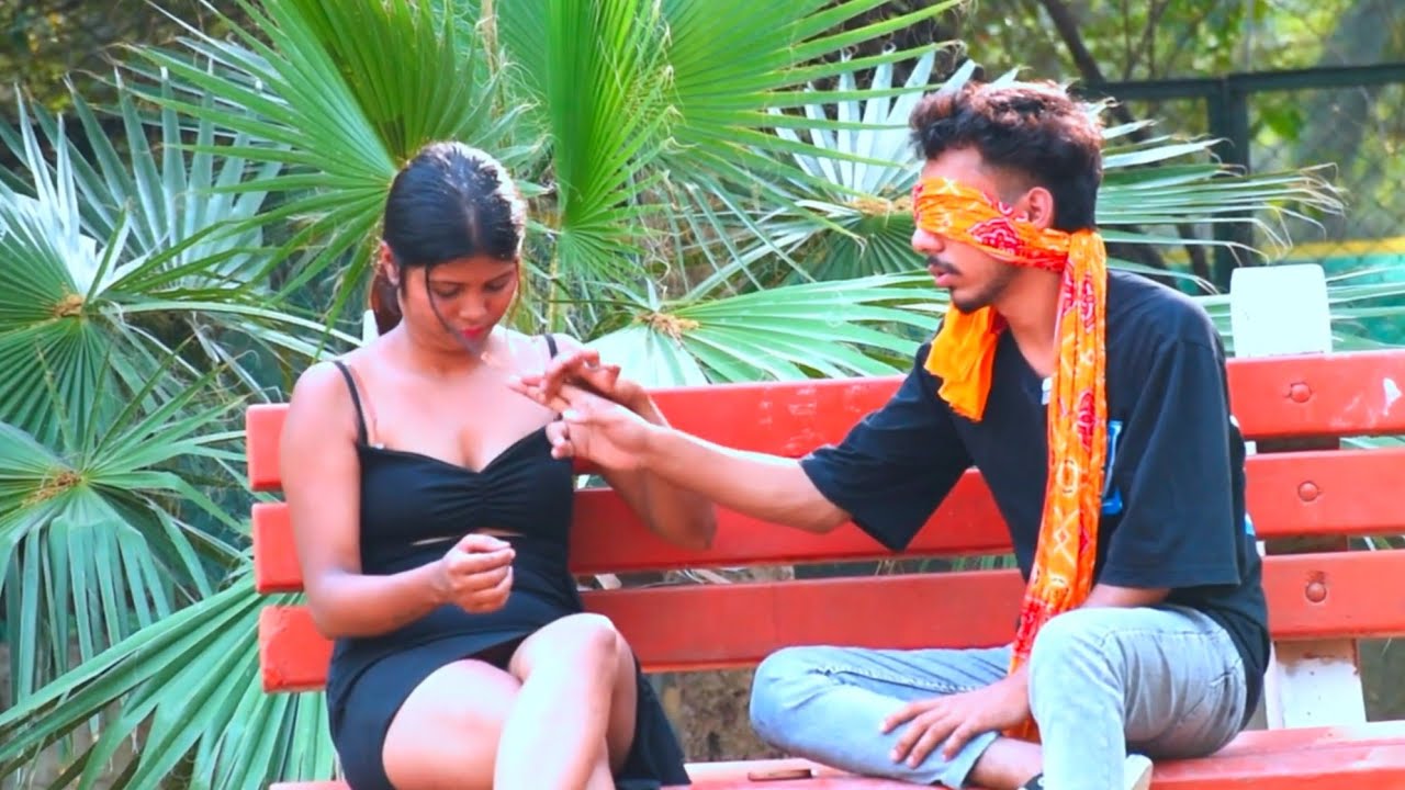 Touch and Guess Challenge ll blind Touching Prank On cute girls 😂 (gone Rømantic ) 