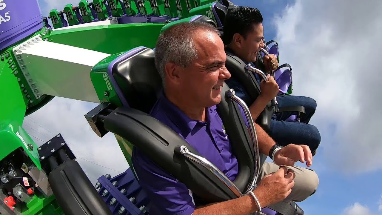 GoPro View: KSAT's RJ Marquez takes on new Joker pendulum ride at Six Flags Fiesta Texas