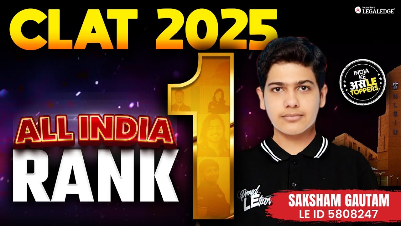 CLAT 2025 Topper AIR 1 Saksham Gautam Interview | CLAT 2025 Topper Interview | CLAT All India Rank 1