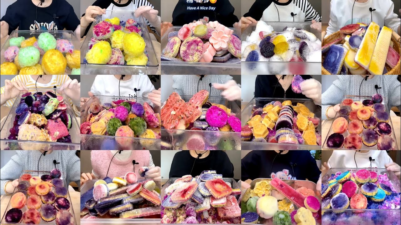 SERIES- 2//YY MESSY ICE  CHIPS / FLOWER SHAPE ICE EATING ASMR COLLECTION 