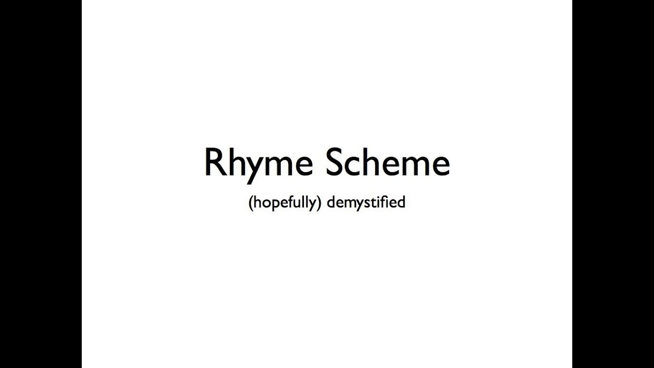 How to find a Rhyme Scheme