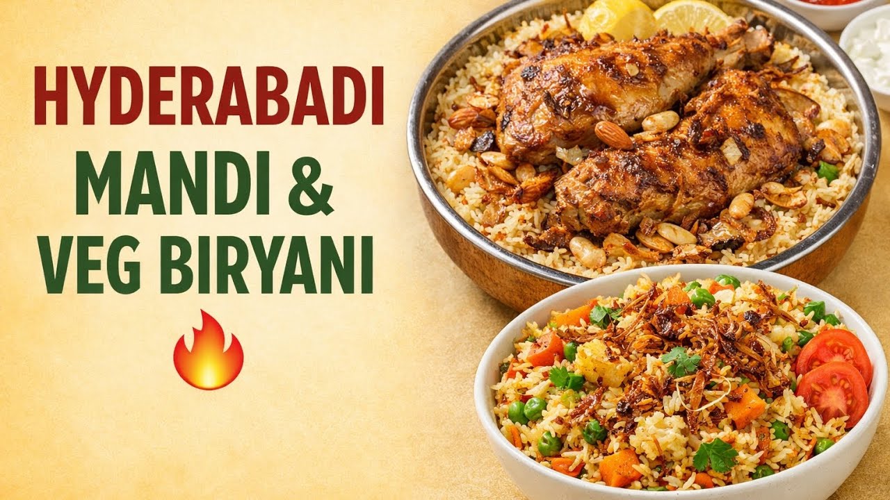 Hyderabadi Style Mandi & Veg Biryani | With my secret recipe 😋 | My Hyderabadi Kitchen 786