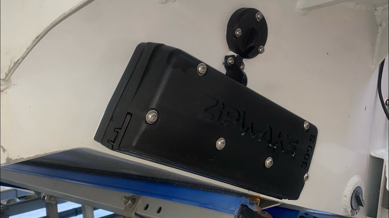 Zipwake 300SS installation using the new Volvo/QL trim tab adapter plate.