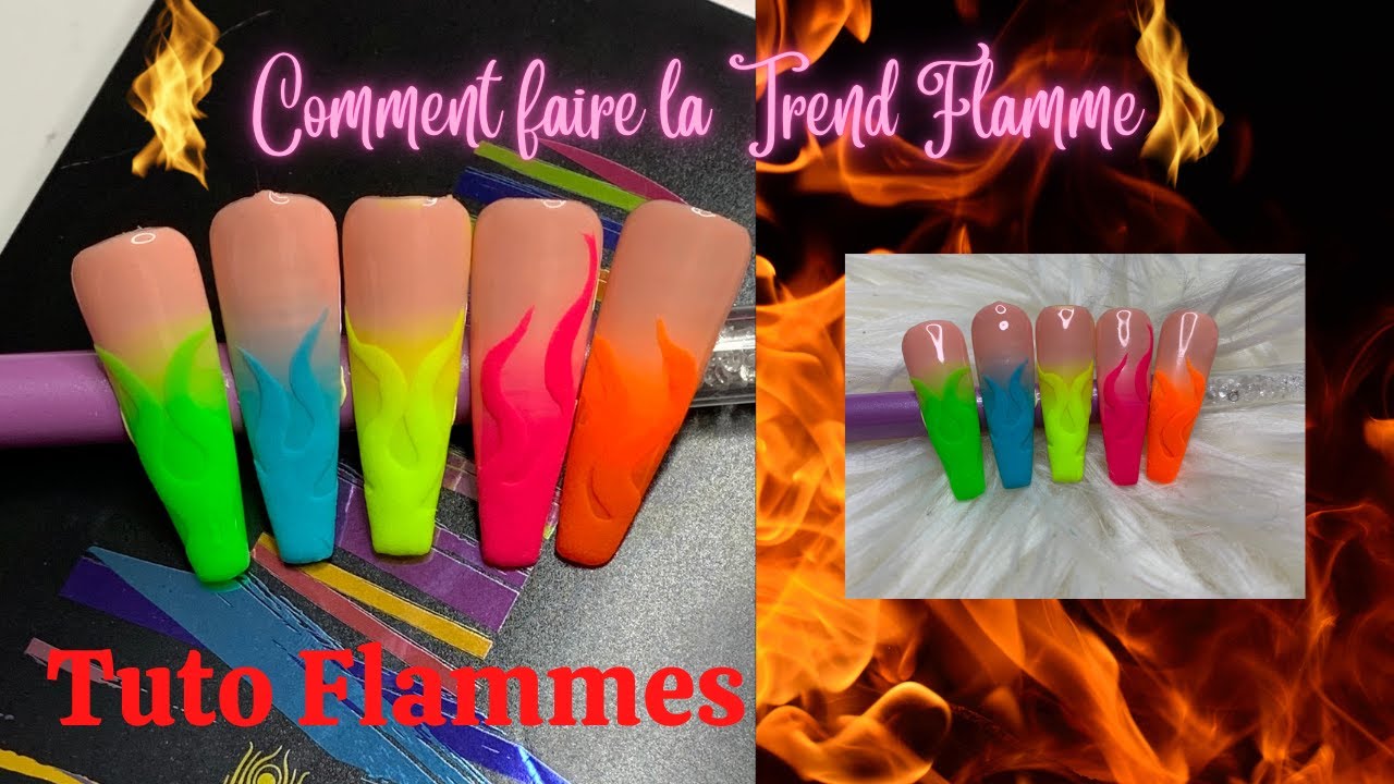 TUTO ONGLE | Comment je fais les Flammes Tendance été 2022