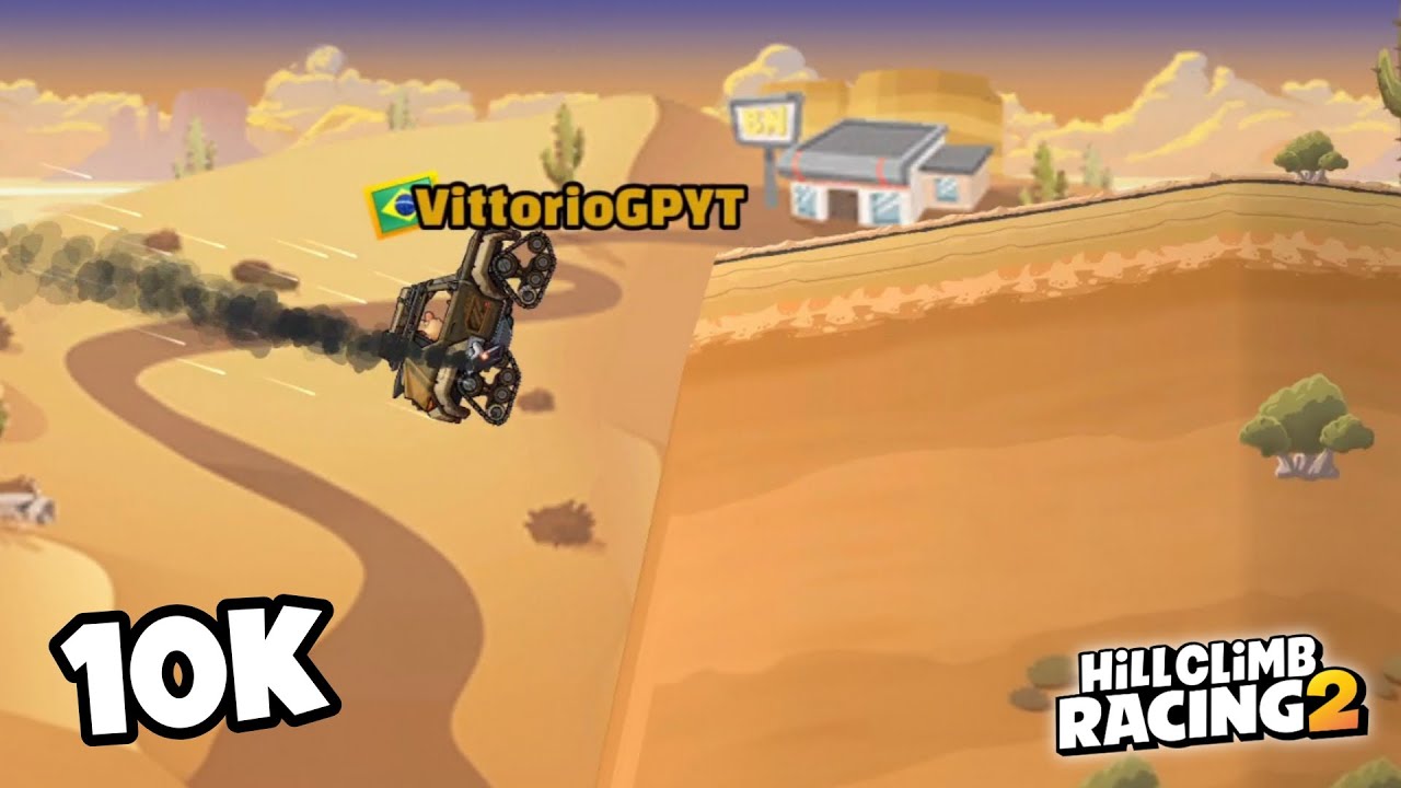 10 000 м в режиме приключений с внедорожником - Hill Climb Racing 2