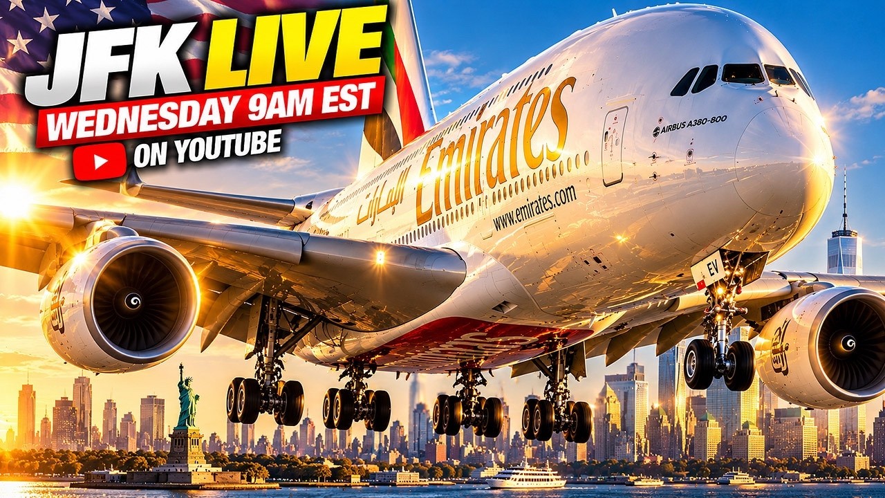 🔴 NEW YORK JFK AIRPORT ACTION  | HEAVIES, MANHATTAN SKYLINE PLANE SPOTTING | WIDEBODY'S A380, B747