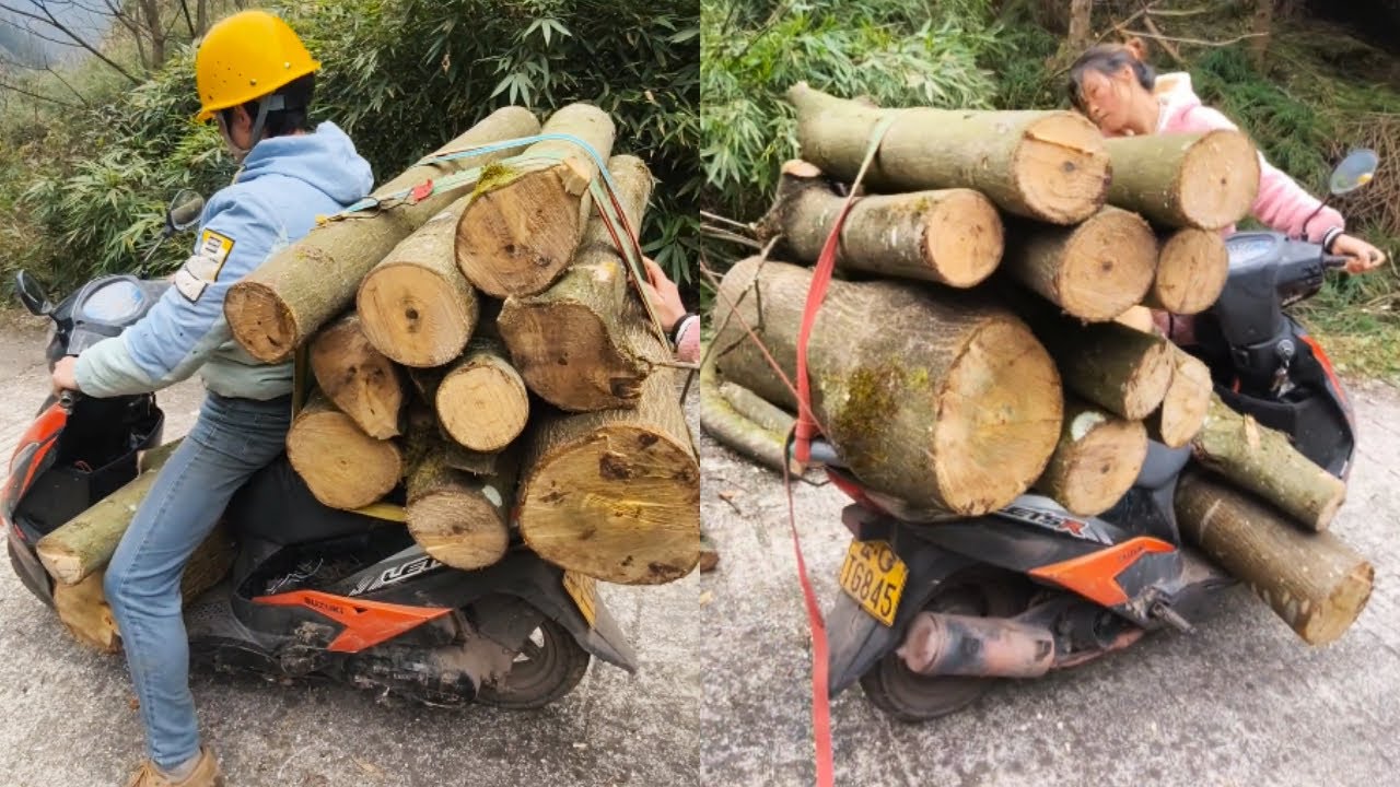 It Was So Difficult! He Helped The Woman Carry 800 Pounds Of Firewood Home#kindness #adventure