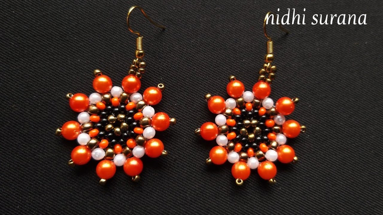 💖 Beautiful Earrings 💖Seed bead & pearls project (0142)