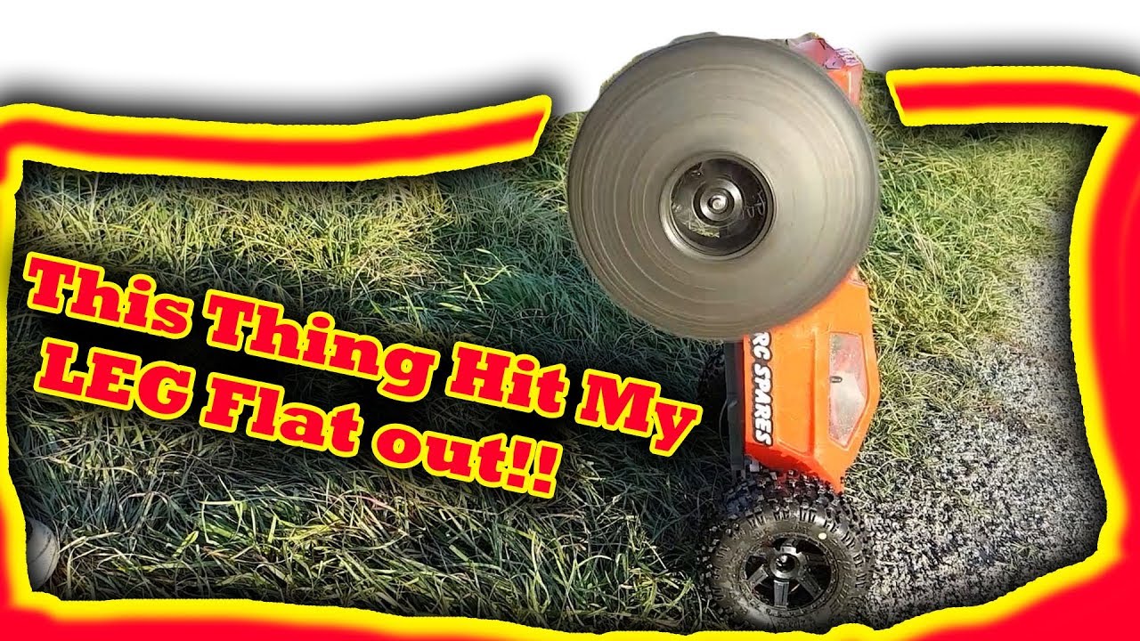 70mph Traxxas Rustler VXL Crashes into ME OUTCH!!
