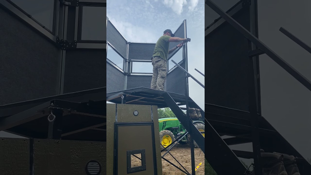 Setting up a couple of blinds for @Become1 💪🏻 #shorts #huntingblinds #madeinmichigan