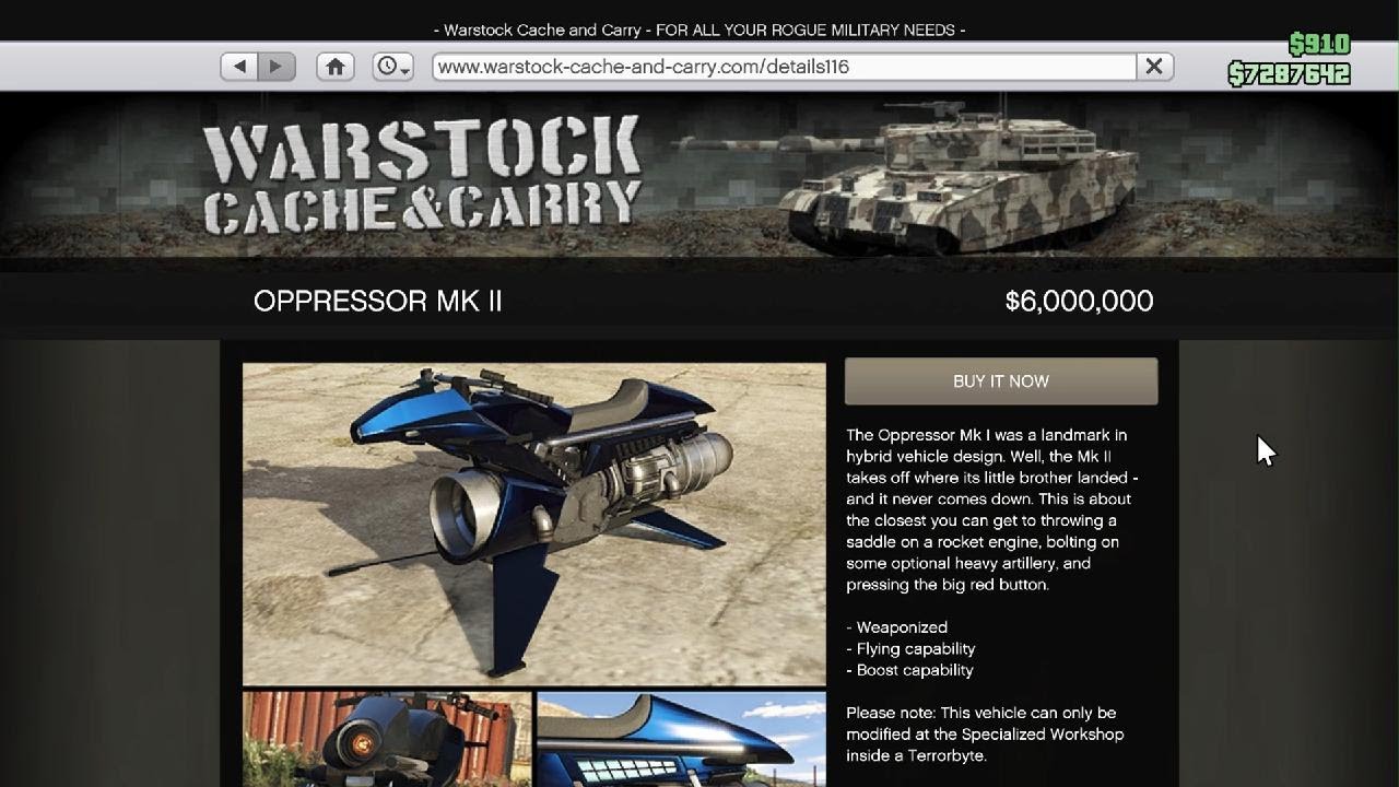 GTAO Buying the Opressor MK2