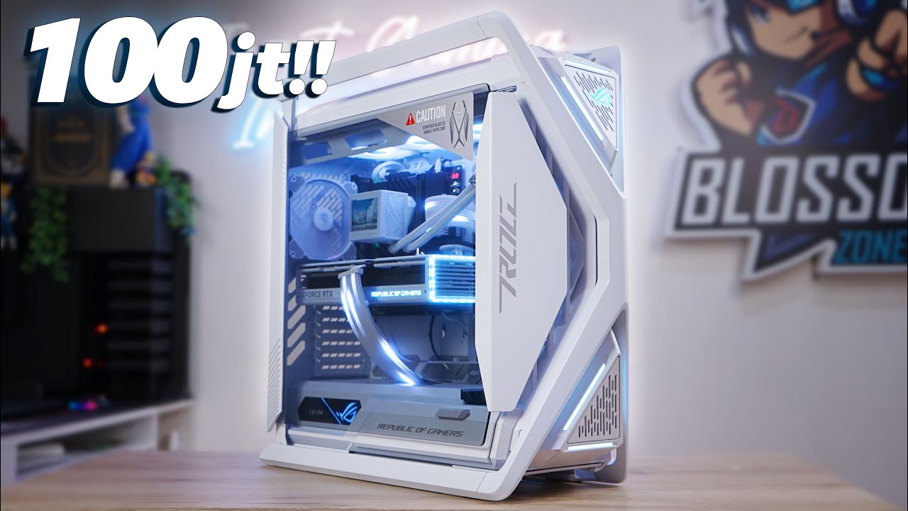 Rakit PC 100 Juta Full Asus ROG Tema White | Ryzen 9 7950x3D, ROG RTX 4090, ROG GR701 Hyperion White