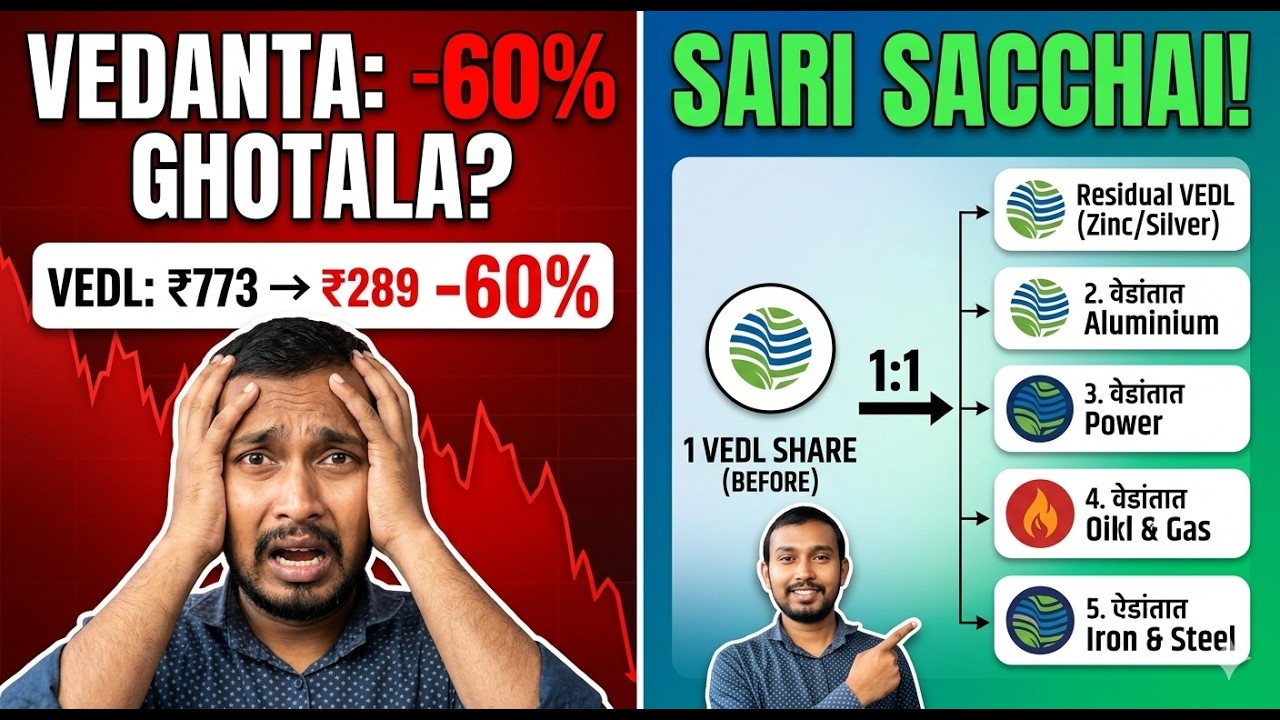 Vedanta Share 60% Kyun Gira? 😱 | The Truth Behind Vedanta Demerger | Don't Panic!