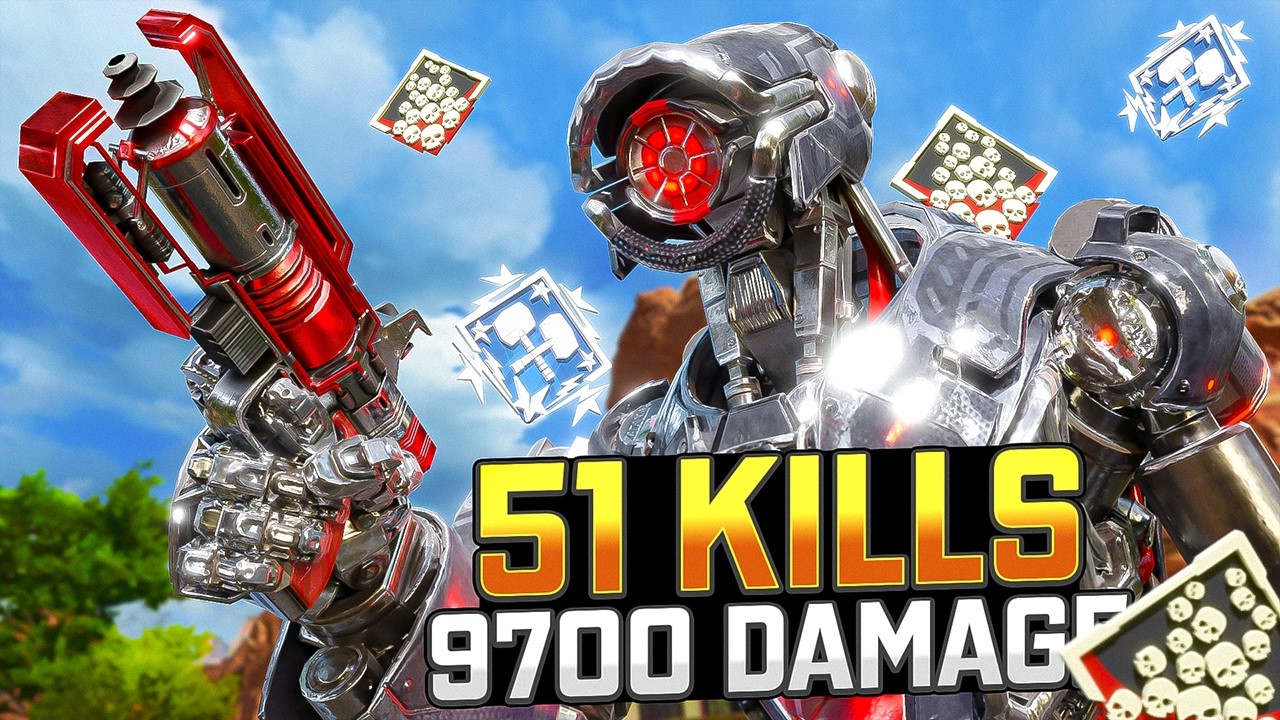 БЕЗУМНЫЕ 51 УБИЙСТВО и 9700 урона на Pathfinder в Apex Legends