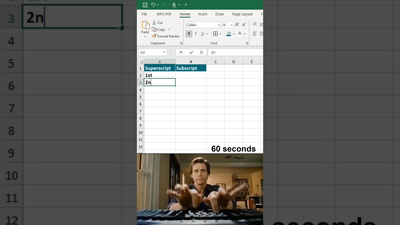 Superscript and subscript trick in excel 😱 #excel #office #spreadsheet