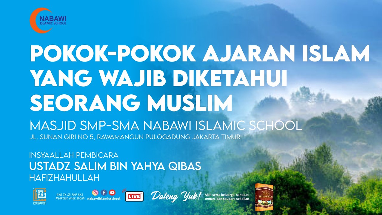 Majlis Ilmu NIS 11 02 2026 I Pokok-Pokok Ajaran Islam I Ustadz Salim Bin Yahya Qibas