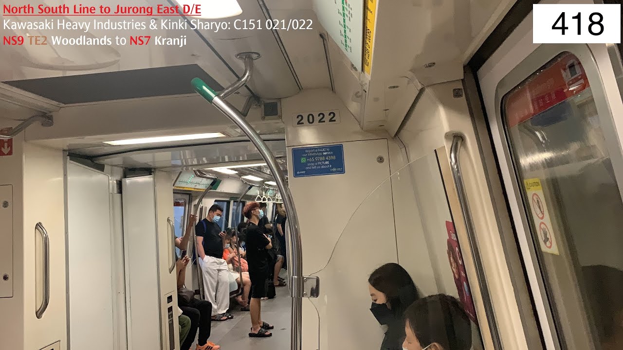 ⁴ᴷ [Wheelslip] SMRT Trains, NSL Train Ride [Woodlands → Kranji] - Kawasaki C151 021/022