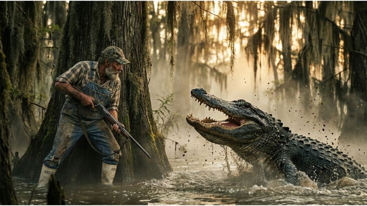 Swamp Man Hunting in the Swamp | 10-Foot Alligator on Green Wood Grill + Ancestral Smoking