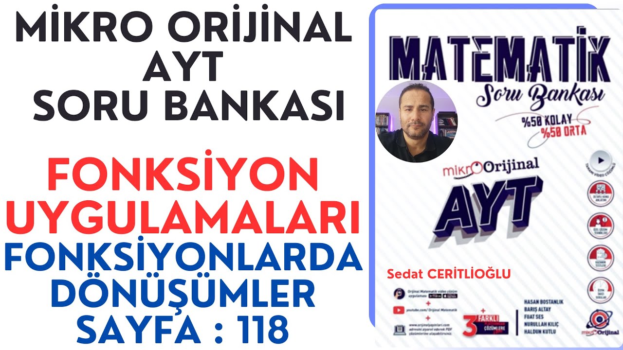 FONKSİYON UYGULAMALARI | MİKRO AYT SORU BANKASI SYF:118 |#orijinalmatematik#mikroorijinal#yks2024