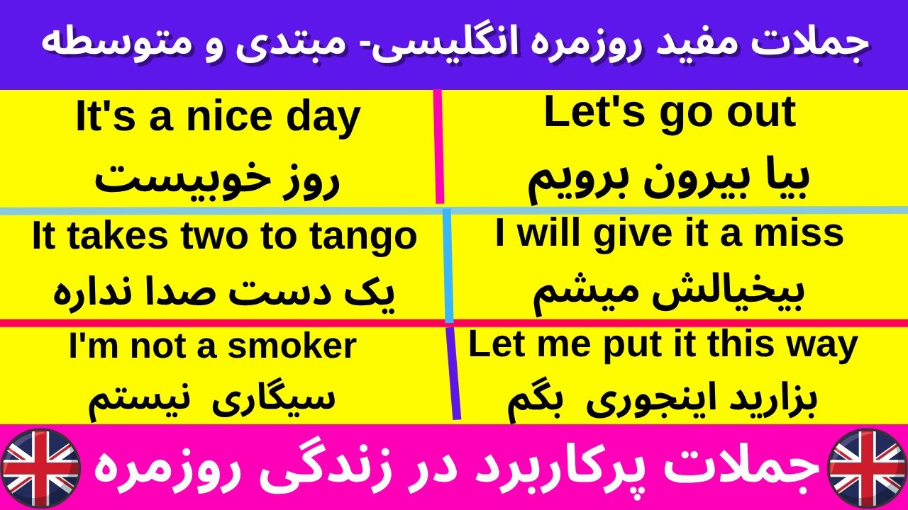 جملات رایج و کاربردی زبان انگلیسی | روزمره و آسان